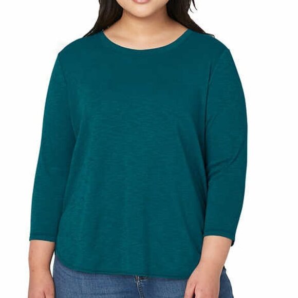 NWT – Kirkland Signature Ladies' Teal Slub Tee – Size S - Picture 1 of 5